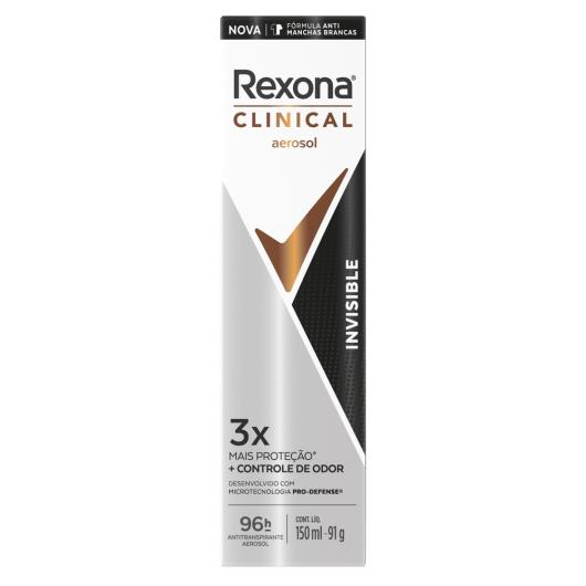 Antitranspirante Aerossol Invisible Rexona Clinical 150ml - Imagem em destaque