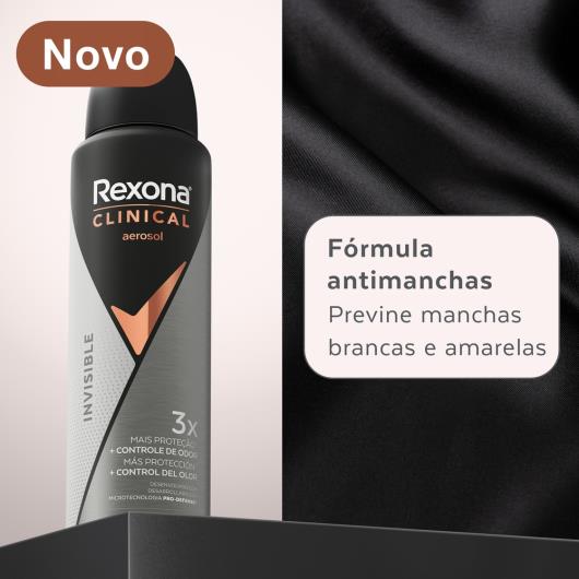 Desodorante aerosol men clinical invisible Rexona 91g - Imagem em destaque