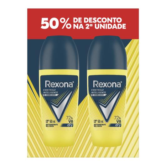 Desodorante roll on v8 dry Rexona 50% de desconto na segunda unidade 100ml - Imagem em destaque