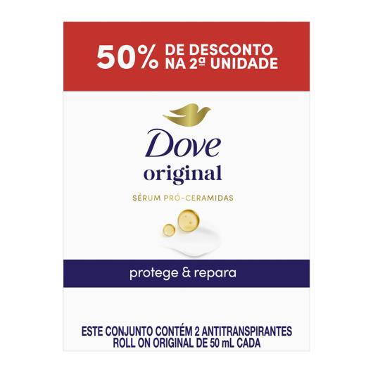 Desodorante roll on original Dove 50% de desconto na segunda unidade 100ml - Imagem em destaque