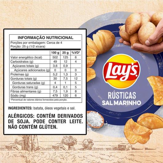 Batata rústicas sal marinho Lay's 108g - Imagem em destaque