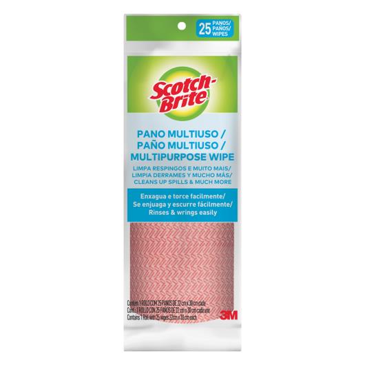 Pano multi uso rosa rolo Scoth Brite 25 Unidades - Imagem em destaque