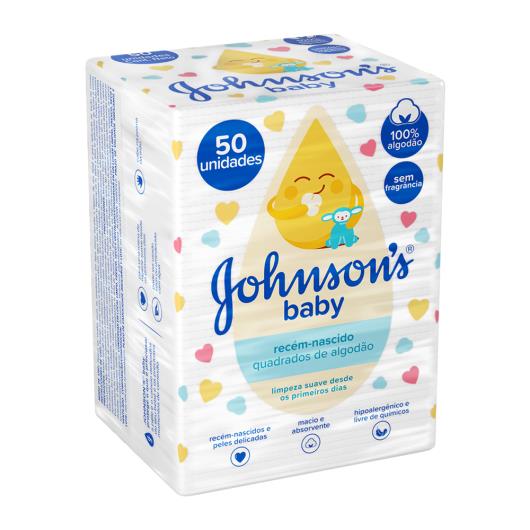 Algodão quadrado para recém-nascido Johnson's Baby 50 Unidades - Imagem em destaque