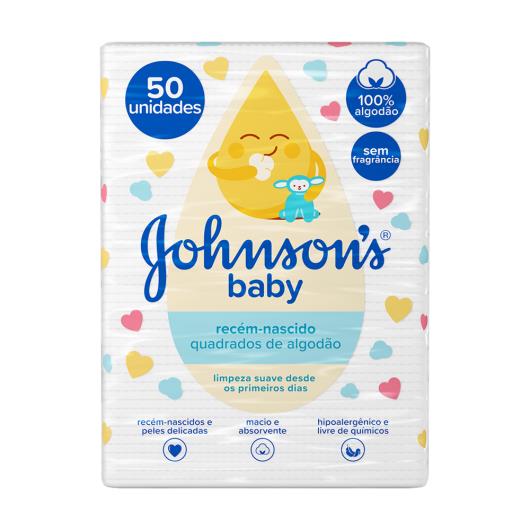 Algodão quadrado para recém-nascido Johnson's Baby 50 Unidades - Imagem em destaque