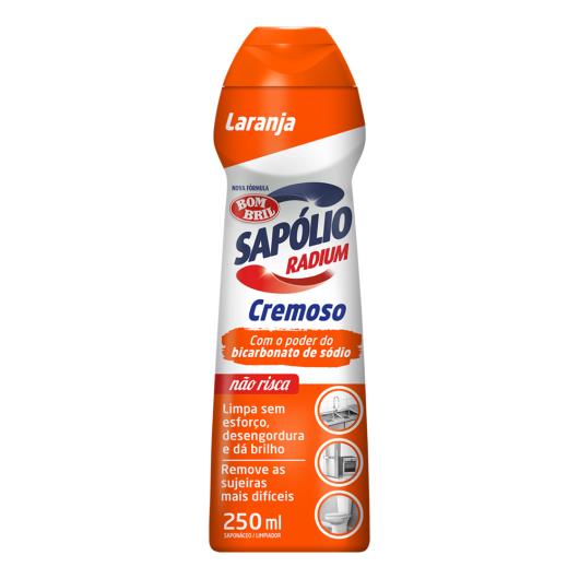 Saponáceo cremoso com bicarbonato laranja Sapólio Radium 250ml - Imagem em destaque