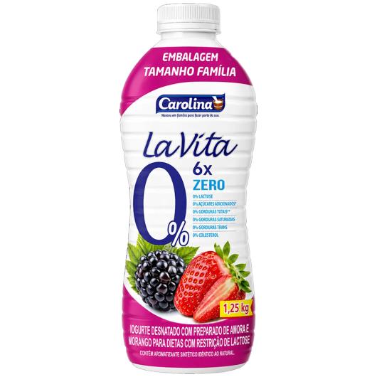 Iogurte Desnatado Zero Lactose Carolina La Vita Amora e Morango 1,25kg - Imagem em destaque