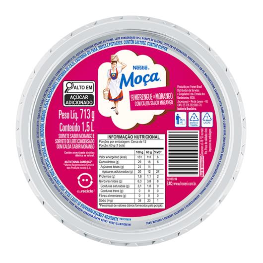 Sorvete merengue de morango Nestlé Moça 1,5 Litros - Imagem em destaque