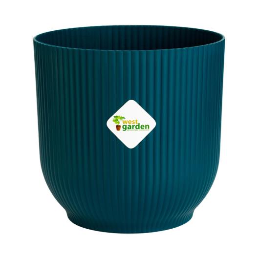 Vaso cachepot siena azul petróleo 13,1X12,7cm West Garden Unidade - Imagem em destaque