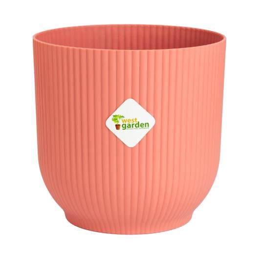 Vaso cachepot siena coral 13,1X12,7cm West Garden Unidade - Imagem em destaque