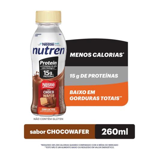 Bebida láctea choco wafer 15g de proteína Nutren 260ml - Imagem em destaque