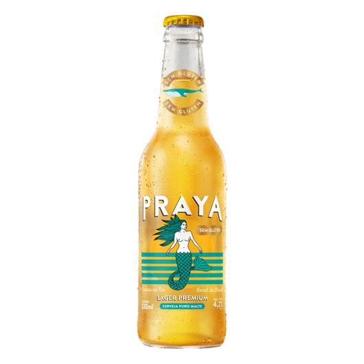 Cerveja lager puro malte sem glúten Praya garrafa 300ml - Imagem em destaque