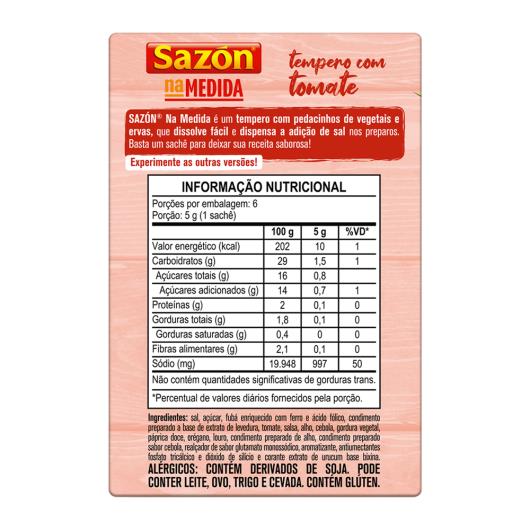 Tempero em pó com tomate Sazón Na medida 30g - Imagem em destaque