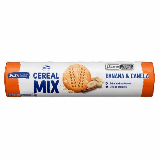 Biscoito Integral Banana & Canela Arcor Cereal Mix 135g - Imagem em destaque