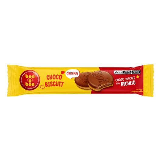 Biscoito Recheio Amendoim Cobertura Chocolate ao Leite Bon o Bon Choco Biscuit 76g - Imagem em destaque