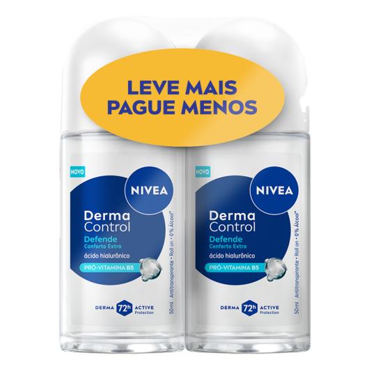 Pack Antitranspirante Roll-on Derma Control Defende Nivea 2un 50ml cada - Imagem em destaque