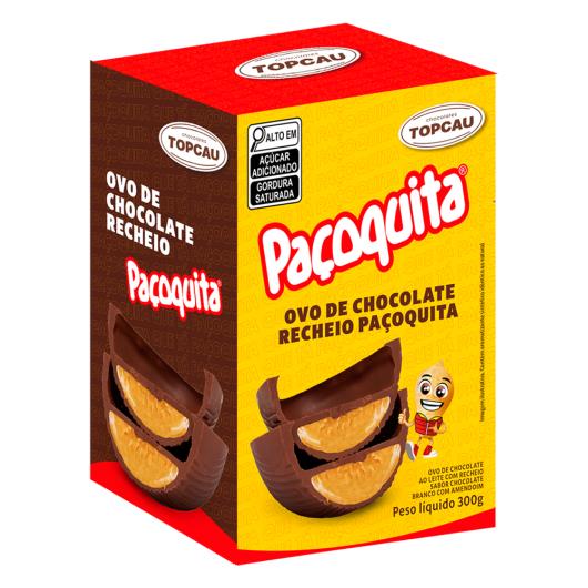Ovo de Páscoa ao Leite Recheio Paçoquita Topcau Caixa 300g - Imagem em destaque