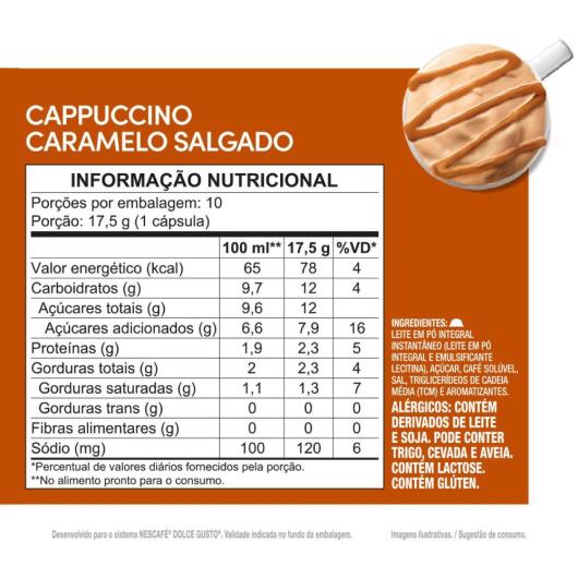 Cápsula Cappuccino Caramelo Salgado Dolce Gusto 10un 175g - Imagem em destaque