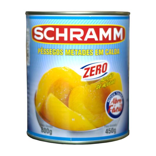 Pêssego em Calda Metades Zero Adição de Açúcar Schramm Lata 450g - Imagem em destaque