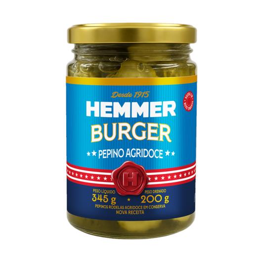 Pepino em Conserva Agridoce Rodelas Hemmer Burguers Vidro 200g - Imagem em destaque