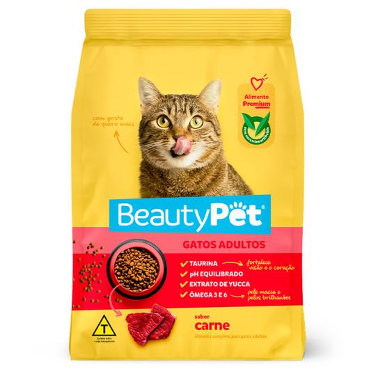 Alimento para Gatos Adultos Carne Beauty Pet Pacote 900g - Imagem em destaque