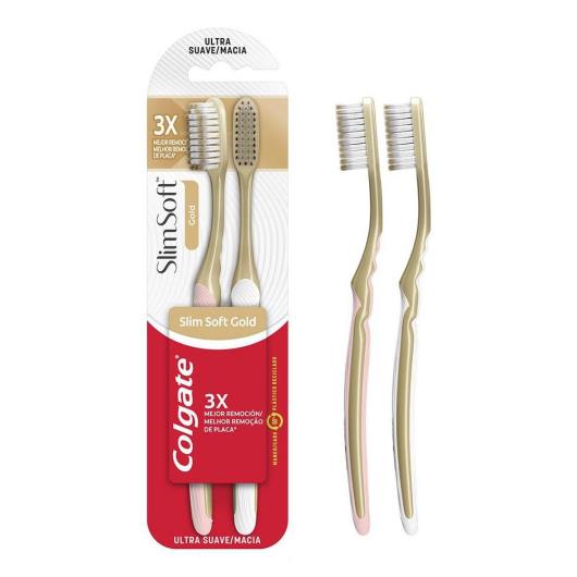 Escova Dental Slim Soft Gold Ultramacia Colgate 2 Unidades - Imagem em destaque