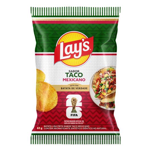 Batata Lisa Sabor Taco Mexicano FIFA Lay's 62g - Imagem em destaque