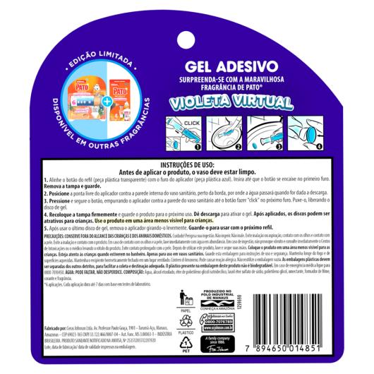 Detergente Sanitário Gel Adesivo com Aplicador Violeta Virtual Pato Aplicador + Refil 38g - Imagem em destaque