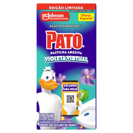 Detergente Sanitário Pastilha Adesiva Violeta Virtual Pato Caixa 3 Unidades - Imagem em destaque