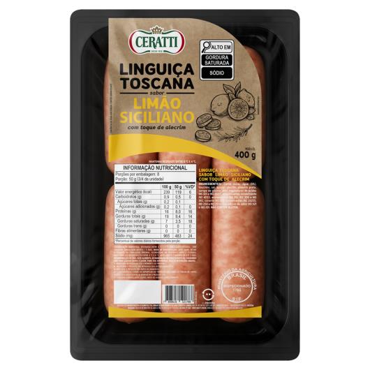 Linguiça Toscana Limão Siciliano Ceratti 400g - Imagem em destaque