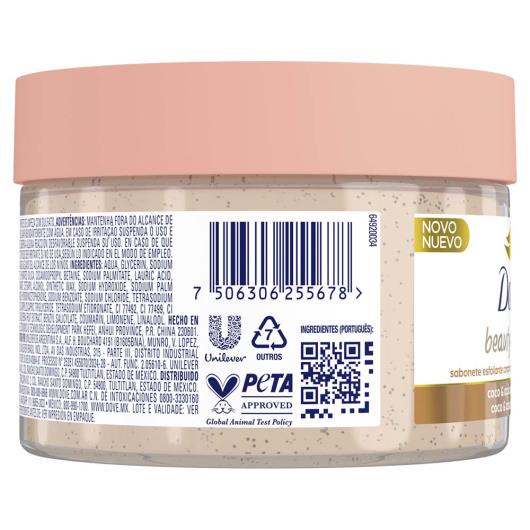 Sabonete Esfoliante Coco & Açúcar Mascavo Dove Beauty Scrub Pote 280g - Imagem em destaque