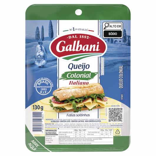 Queijo Colonial Italiano Galbani Fatiado 130ml - Imagem em destaque
