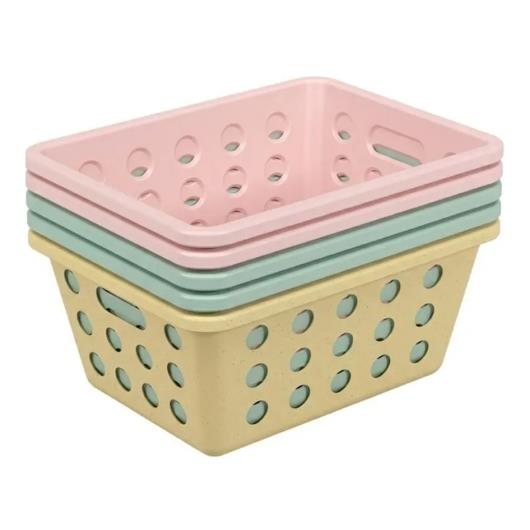 Kit Cesta Organizadora Coloridas Coza 18,6x14,2x8,6cm 5 Unidades - Imagem em destaque