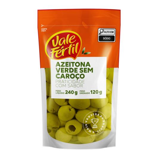 Azeitona Verde sem Caroço em Conserva Vale Fértil Sachê 120g - Imagem em destaque