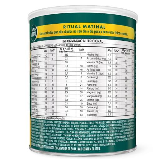 Suplemento Alimentar em Pó Baunilha Ritual Matinal 40+ Nestlé Vital Lata 360g - Imagem em destaque