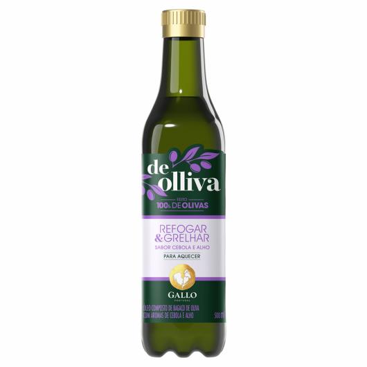 Óleo Composto Bagaço de Oliva Cebola e Alho Refogar & Grelhar Gallo De Olliva Garrafa 500ml - Imagem em destaque