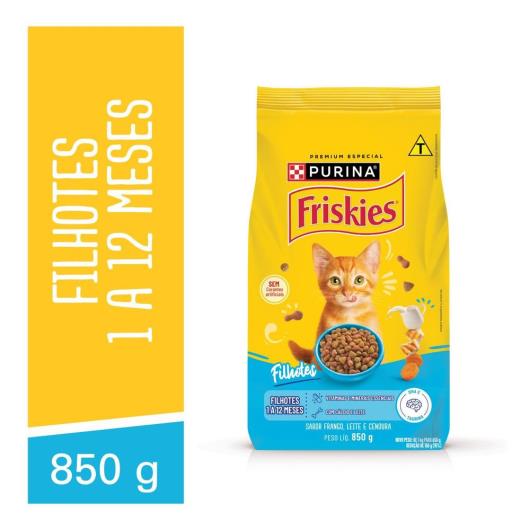 Ração para Gatos Filhotes Frango, Leite e Cenoura Purina Friskies Pacote 850g - Imagem em destaque