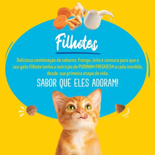 Ração para Gatos Filhotes Frango, Leite e Cenoura Purina Friskies Pacote 850g - Imagem em destaque