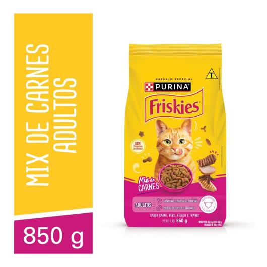 Ração para Gatos Adultos Mix de Carnes Purina Friskies Pacote 850g - Imagem em destaque