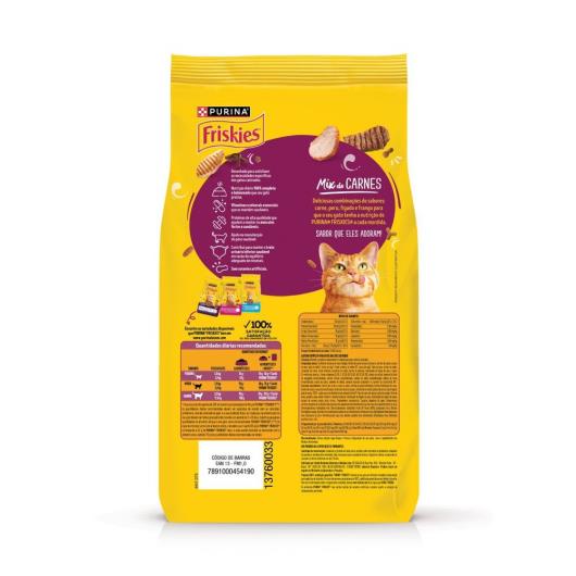 Ração para Gatos Adultos Castrados Mix de Carnes Purina Friskies Pacote 850g - Imagem em destaque