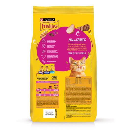 Ração para Gatos Adultos Mix de Carnes Purina Friskies Pacote 2,5kg - Imagem em destaque