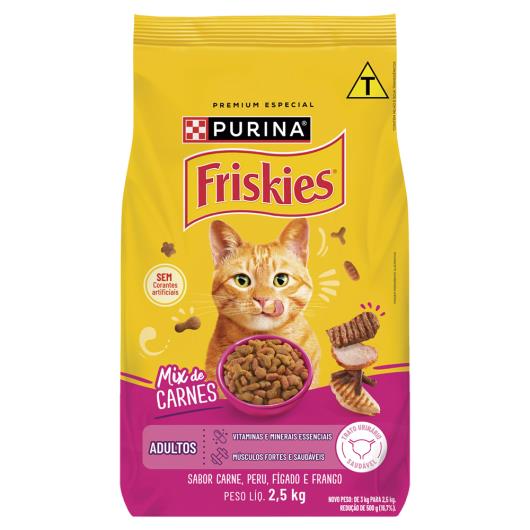 Ração para Gatos Adultos Mix de Carnes Purina Friskies Pacote 2,5kg - Imagem em destaque