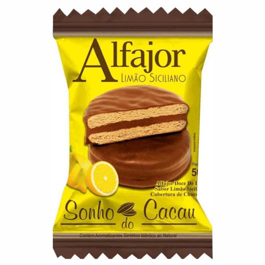 Alfajor doce de leite limão siciliano Sonho de Cacau 50g - Imagem em destaque
