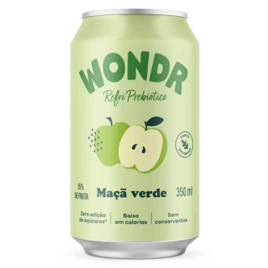 Refrigerante Prebiótico Maçã Verde Zero Açúcar Wondr Lata 350ml - Imagem em destaque
