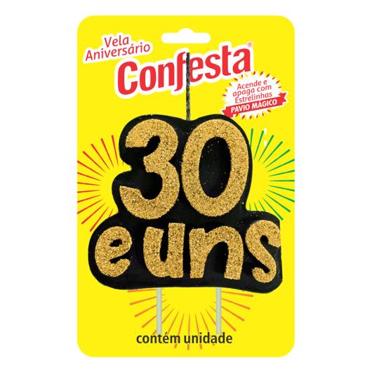 Vela Aniversário 30 e Uns Dourada Confesta - Imagem em destaque