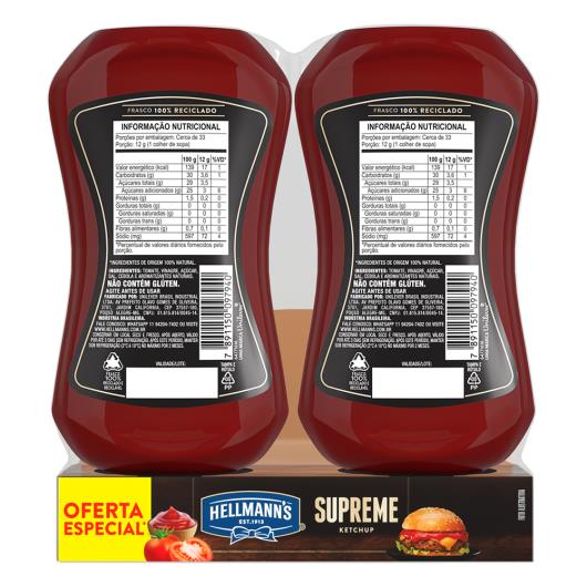 Pack Ketchup Hellmann's Supreme Squeeze 2 Unidades 390g Cada - Imagem em destaque