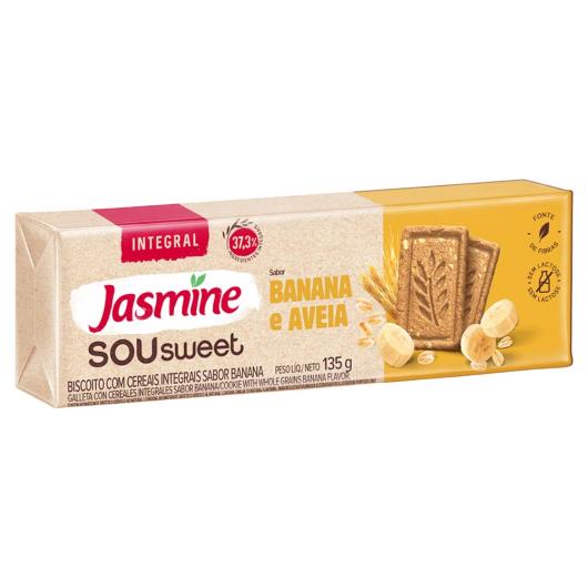 Biscoito Integral Banana e Aveia Jasmine Sou Sweet Paccote 135g - Imagem em destaque