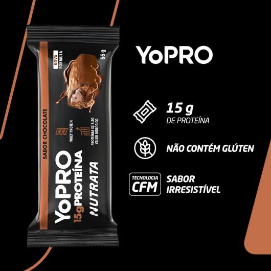 Barra de Proteína Chocolate 15g de Proteínas Nutrata Yopro 55g - Imagem em destaque
