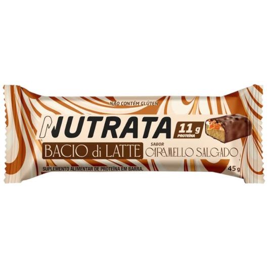 Barra de Proteína Caramelo Salgado 11g de Proteínas Nutrata Bacio di Latte 45g - Imagem em destaque
