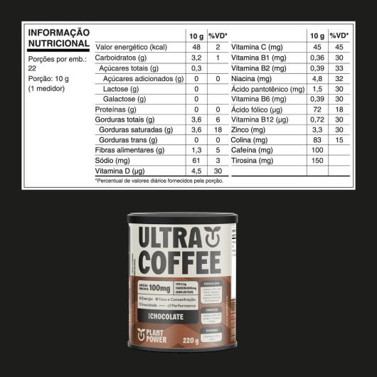 Suplemento em Pó Ultra Coffee Chocolate Plant Power Lata 220g - Imagem em destaque