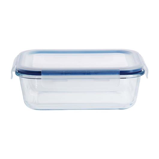 Pote Hermético Borossilicato Retangular Azul Ruvolo Vidro 350ml - Imagem em destaque